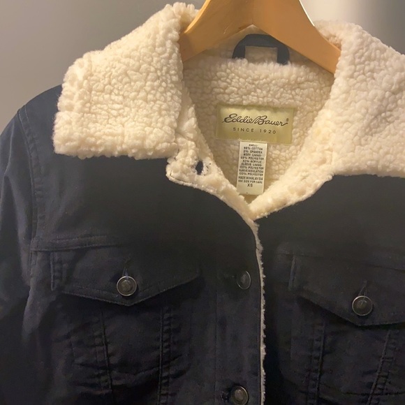 Eddie Bauer Black Velveteen Warm Jacket - Picture 7 of 8